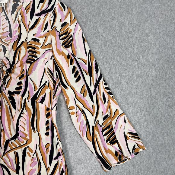 BA&SH Thesee Halter 3/4 Sleeve Crepe Abstract Print Mini Dress Size Small - Picture 5 of 10